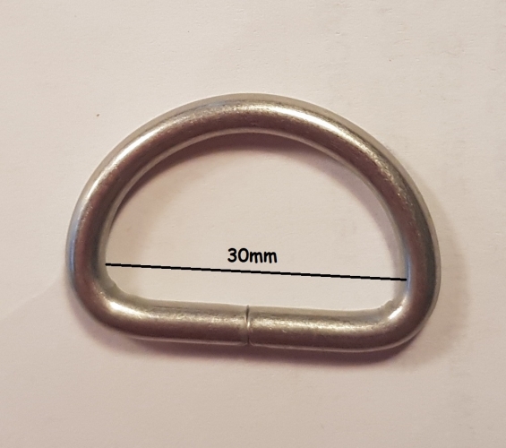 D-Ring 30mm Silber matt